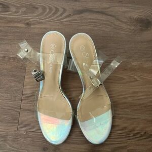 Chic Iridescent Clear Heels by Steve Madden